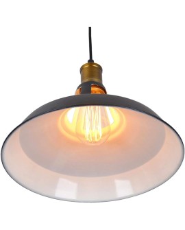 iDEGU Lot de 2 Suspension Luminaire Industrielle, 27CM Rétro Lustre Plafonnier en Métal E27 Éclairage de Plafond Vintage Lampe