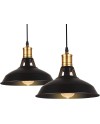 iDEGU Lot de 2 Suspension Luminaire Industrielle, 27CM Rétro Lustre Plafonnier en Métal E27 Éclairage de Plafond Vintage Lampe