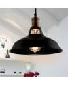 iDEGU Lot de 2 Suspension Luminaire Industrielle, 27CM Rétro Lustre Plafonnier en Métal E27 Éclairage de Plafond Vintage Lampe