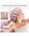 Umisleep Bonnet de Nuit en Soie 22 Momme - 100% Soie de mûrier - Double Bonnet en Soie pour Cheveux bouclés - Respirant et