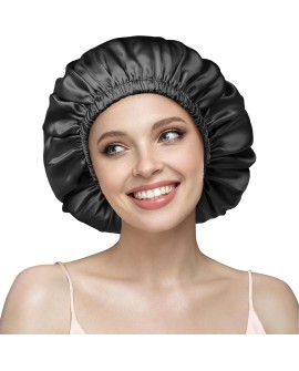 Umisleep Bonnet de Nuit en Soie 22 Momme - 100% Soie de mûrier - Double Bonnet en Soie pour Cheveux bouclés - Respirant et