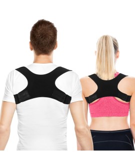 Correcteur de posture pour femmes et hommes, soutien dorsal supérieur réglable pour dos de posture - Soutien et soulagement de