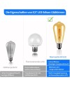 NUODIFAN Edison Vintage ampoules, lot de trois Edison LED lampes blanc chaud E27 Vintage ampoules sont idéales pour la nostalgie