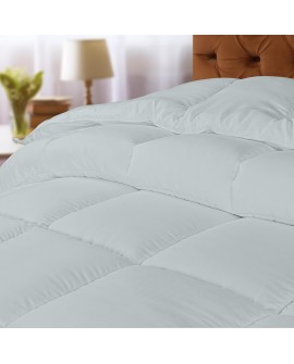 Utopia Bedding Couette 220x240 cm, Couette Chaud 370 GSM, pour lit 2 Personne, Couverture Blanc avec Onglets d'angle (Blanc)