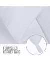 Utopia Bedding Couette 220x240 cm, Couette Chaud 370 GSM, pour lit 2 Personne, Couverture Blanc avec Onglets d'angle (Blanc)