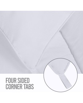 Utopia Bedding Couette 220x240 cm, Couette Chaud 370 GSM, pour lit 2 Personne, Couverture Blanc avec Onglets d'angle (Blanc)