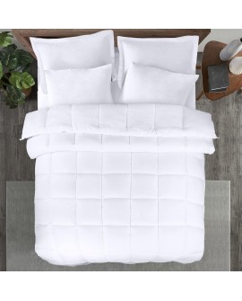 Utopia Bedding Couette 220x240 cm, Couette Chaud 370 GSM, pour lit 2 Personne, Couverture Blanc avec Onglets d'angle (Blanc)