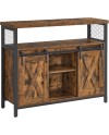 VASAGLE Buffet Cuisine, Meuble de Rangement, Commode, avec 2 Portes Coulissantes, 33 x 100 x 80 cm, Étagères Réglables, pour