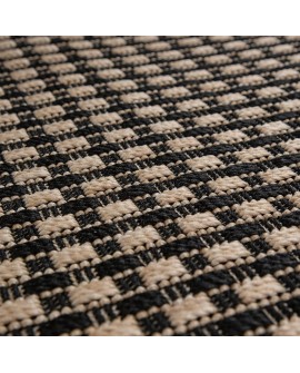 Paco Home Tapis Look Jute Indoor-Outdoor - Naturel & Noir, Robuste & Élégant, Idéal pour Terrasse & Salon, Dimension:160x230 cm,