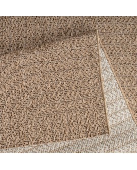 Paco Home Tapis Look Jute Indoor-Outdoor - Naturel & Noir, Robuste & Élégant, Idéal pour Terrasse & Salon, Dimension:160x230 cm,