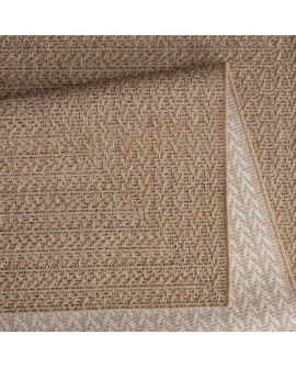 Paco Home Tapis Look Jute Indoor-Outdoor - Naturel & Noir, Robuste & Élégant, Idéal pour Terrasse & Salon, Dimension:160x230 cm,