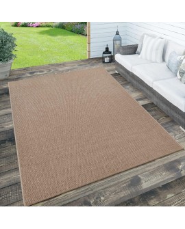 Paco Home Tapis Look Jute Indoor-Outdoor - Naturel & Noir, Robuste & Élégant, Idéal pour Terrasse & Salon, Dimension:160x230 cm,