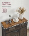 VASAGLE Buffet Cuisine, Meuble de Rangement, Commode, avec 2 Portes Coulissantes, 33 x 100 x 80 cm, Étagères Réglables, pour