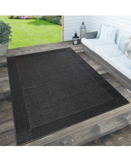 Paco Home Tapis Look Jute Indoor-Outdoor - Naturel & Noir, Robuste & Élégant, Idéal pour Terrasse & Salon, Dimension:160x230 cm,