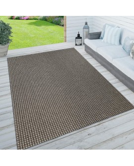 Paco Home Tapis Look Jute Indoor-Outdoor - Naturel & Noir, Robuste & Élégant, Idéal pour Terrasse & Salon, Dimension:160x230 cm,