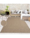 Paco Home Tapis Look Jute Indoor-Outdoor - Naturel & Noir, Robuste & Élégant, Idéal pour Terrasse & Salon, Dimension:160x230 cm,