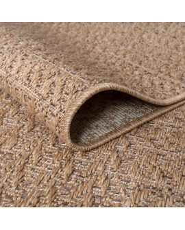 Paco Home Tapis Look Jute Indoor-Outdoor - Naturel & Noir, Robuste & Élégant, Idéal pour Terrasse & Salon, Dimension:160x230 cm,