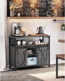 VASAGLE Buffet Cuisine, Meuble de Rangement, Commode, avec 2 Portes Coulissantes, 33 x 100 x 80 cm, Étagères Réglables, pour