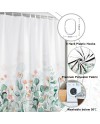 Rideau Douche Eucalyptus, Uiiooazy Rideau de Douche Feuilles Vert Plante Motif Rideau de Baignoire Anti Moisissure Imperméable