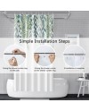 Rideau Douche Eucalyptus, Uiiooazy Rideau de Douche Feuilles Vert Plante Motif Rideau de Baignoire Anti Moisissure Imperméable