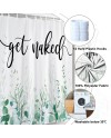 Rideau Douche Eucalyptus, Uiiooazy Rideau de Douche Feuilles Vert Plante Motif Rideau de Baignoire Anti Moisissure Imperméable