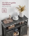 VASAGLE Buffet Cuisine, Meuble de Rangement, Commode, avec 2 Portes Coulissantes, 33 x 100 x 80 cm, Étagères Réglables, pour