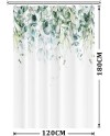 Rideau Douche Eucalyptus, Uiiooazy Rideau de Douche Feuilles Vert Plante Motif Rideau de Baignoire Anti Moisissure Imperméable