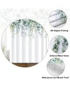 Rideau Douche Eucalyptus, Uiiooazy Rideau de Douche Feuilles Vert Plante Motif Rideau de Baignoire Anti Moisissure Imperméable