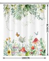 Rideau Douche Eucalyptus, Uiiooazy Rideau de Douche Feuilles Vert Plante Motif Rideau de Baignoire Anti Moisissure Imperméable