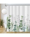 Rideau Douche Eucalyptus, Uiiooazy Rideau de Douche Feuilles Vert Plante Motif Rideau de Baignoire Anti Moisissure Imperméable