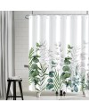 Rideau Douche Eucalyptus, Uiiooazy Rideau de Douche Feuilles Vert Plante Motif Rideau de Baignoire Anti Moisissure Imperméable