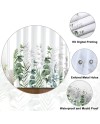 Rideau Douche Eucalyptus, Uiiooazy Rideau de Douche Feuilles Vert Plante Motif Rideau de Baignoire Anti Moisissure Imperméable