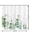 Rideau Douche Eucalyptus, Uiiooazy Rideau de Douche Feuilles Vert Plante Motif Rideau de Baignoire Anti Moisissure Imperméable