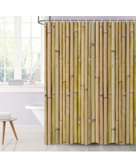 Rideau Douche Eucalyptus, Uiiooazy Rideau de Douche Feuilles Vert Plante Motif Rideau de Baignoire Anti Moisissure Imperméable