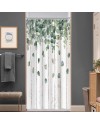 Rideau Douche Eucalyptus, Uiiooazy Rideau de Douche Feuilles Vert Plante Motif Rideau de Baignoire Anti Moisissure Imperméable