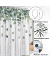 Rideau Douche Eucalyptus, Uiiooazy Rideau de Douche Feuilles Vert Plante Motif Rideau de Baignoire Anti Moisissure Imperméable