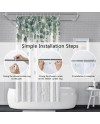 Rideau Douche Eucalyptus, Uiiooazy Rideau de Douche Feuilles Vert Plante Motif Rideau de Baignoire Anti Moisissure Imperméable