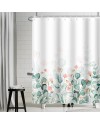 Rideau Douche Eucalyptus, Uiiooazy Rideau de Douche Feuilles Vert Plante Motif Rideau de Baignoire Anti Moisissure Imperméable