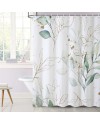 Rideau Douche Eucalyptus, Uiiooazy Rideau de Douche Feuilles Vert Plante Motif Rideau de Baignoire Anti Moisissure Imperméable