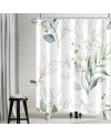 Rideau Douche Eucalyptus, Uiiooazy Rideau de Douche Feuilles Vert Plante Motif Rideau de Baignoire Anti Moisissure Imperméable