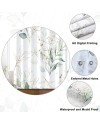 Rideau Douche Eucalyptus, Uiiooazy Rideau de Douche Feuilles Vert Plante Motif Rideau de Baignoire Anti Moisissure Imperméable