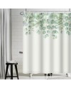 Rideau Douche Eucalyptus, Uiiooazy Rideau de Douche Feuilles Vert Plante Motif Rideau de Baignoire Anti Moisissure Imperméable