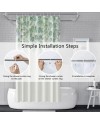 Rideau Douche Eucalyptus, Uiiooazy Rideau de Douche Feuilles Vert Plante Motif Rideau de Baignoire Anti Moisissure Imperméable