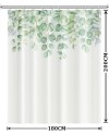 Rideau Douche Eucalyptus, Uiiooazy Rideau de Douche Feuilles Vert Plante Motif Rideau de Baignoire Anti Moisissure Imperméable