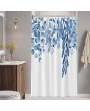 Rideau Douche Eucalyptus, Uiiooazy Rideau de Douche Feuilles Vert Plante Motif Rideau de Baignoire Anti Moisissure Imperméable