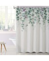 Rideau Douche Eucalyptus, Uiiooazy Rideau de Douche Feuilles Vert Plante Motif Rideau de Baignoire Anti Moisissure Imperméable