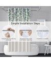 Rideau Douche Eucalyptus, Uiiooazy Rideau de Douche Feuilles Vert Plante Motif Rideau de Baignoire Anti Moisissure Imperméable