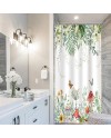 Rideau Douche Eucalyptus, Uiiooazy Rideau de Douche Feuilles Vert Plante Motif Rideau de Baignoire Anti Moisissure Imperméable