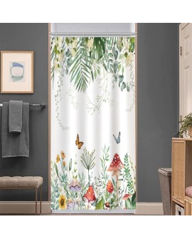 Rideau Douche Eucalyptus, Uiiooazy Rideau de Douche Feuilles Vert Plante Motif Rideau de Baignoire Anti Moisissure Imperméable