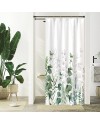 Rideau Douche Eucalyptus, Uiiooazy Rideau de Douche Feuilles Vert Plante Motif Rideau de Baignoire Anti Moisissure Imperméable